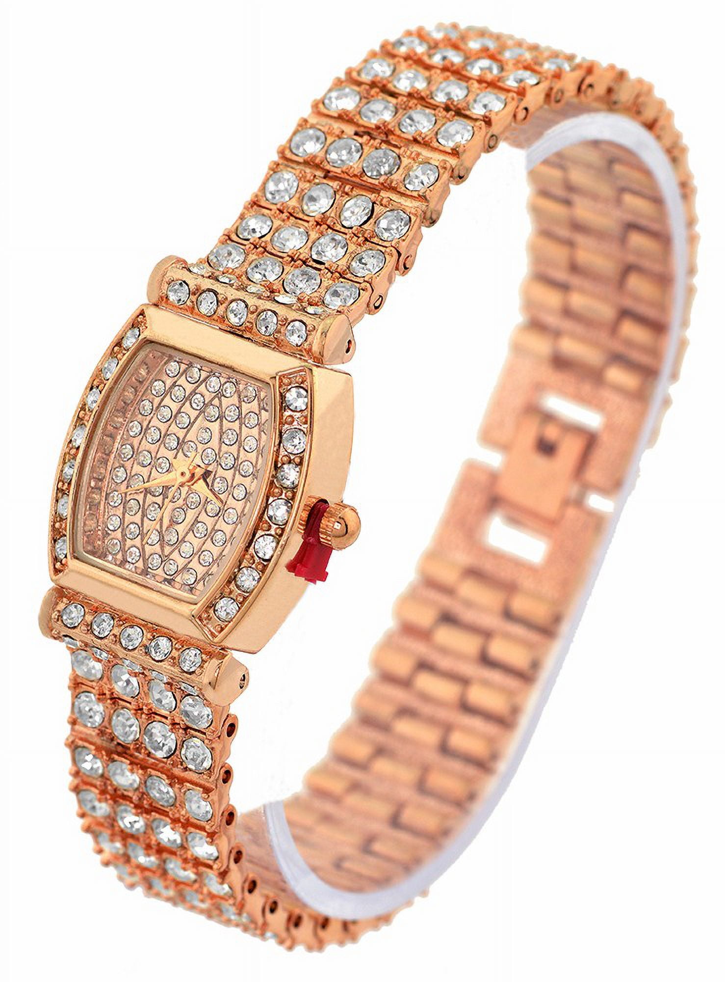 Women\'s Rose Gold Analog Quartz Elegant Dial Cubic Zirconia Faux Diamond Watch Jones New York Women main image 3
