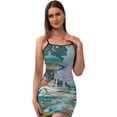 thumbnail image 1 of Ladies Elegant Sling Sleeveless Sexy Dress plant, 1 of 6
