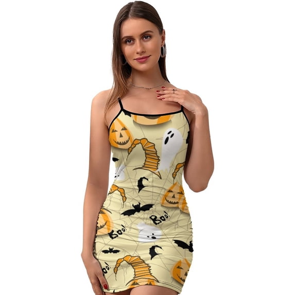 Ladies Elegant Sling Sleeveless Sexy Dress vegetables