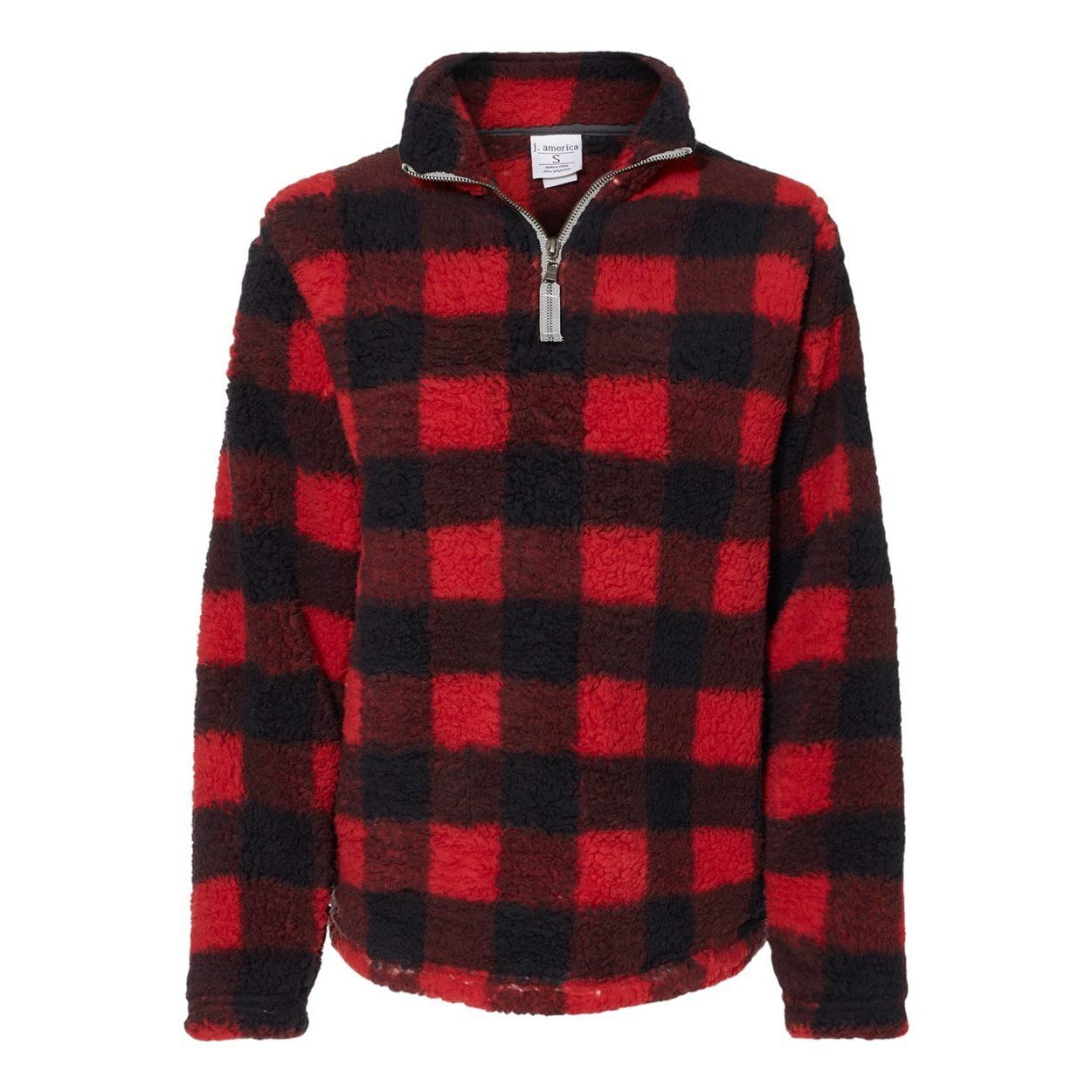 Ladies Epic Sherpa 1 4 Zip RED BLK BUFFALO XL