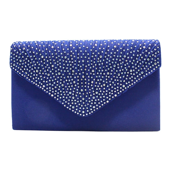Ladies Evening Handbags Bridal Wedding Handbag (Blue 22x13x5cm)