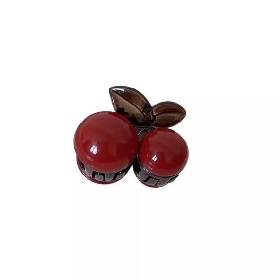 Ladies' Exquisite Classic Cute Retro Red Cherry High Ponytail Half Tie Hair Accessory with Grab Clip