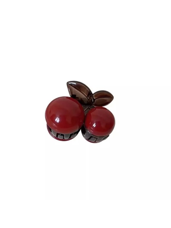 Ladies' Exquisite Classic Cute Retro Red Cherry High Ponytail Half Tie Hair Accessory with Grab Clip