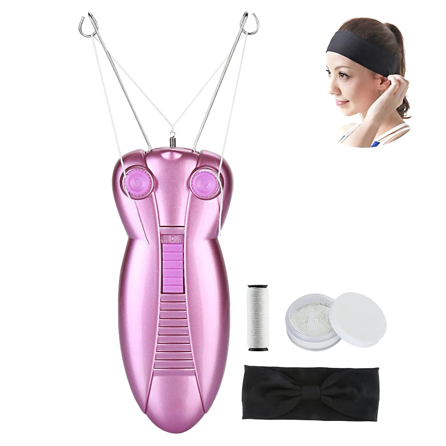 Ladies Facial Hair Remover Electric Women's Beauty Epilator Facial Threading Hair Removal Shaver Face Massager Pull Faces Delicate Device Depilation -Birthday Christmas Day Present(Purple)
