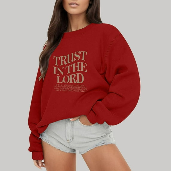 Ladies Fashion Autumn Winter Outdoor Letter Printed Loose Solid Color Round Neck Long Sleeve Hoodie Cute Fall Shirt Cute Sweatshirts Women Ladies Sweatshirt Fall Fashion Butter Hoodies Women Cute