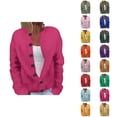 thumbnail image 1 of Ladies' Fashion Casual Autumn And Winter Solid Color Printed Casual Fashion Button Cardigan Jacket Cardigan Sweaters for Women, 1 of 2
