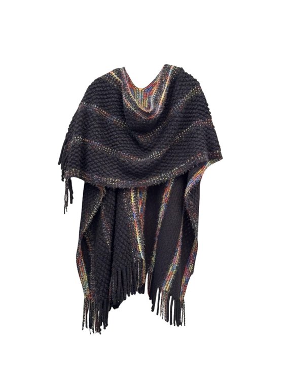 Ladies Fashion Casual Colorful Corn Kernels Slit Shawls Popcorn Knitted Travel Photo National Wind Outside Wrap