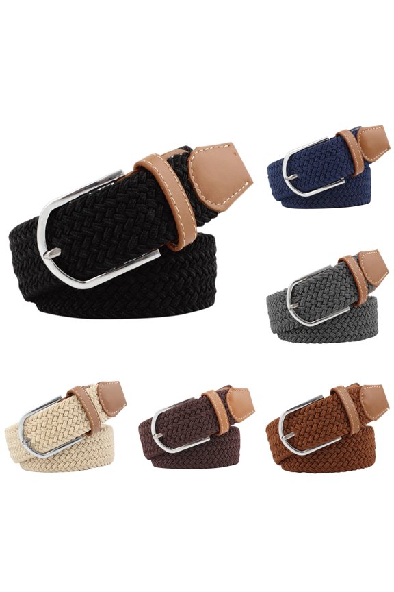 Ladies Fashion Casual Elastic Woven Elastic Belt Belts for Women Dresses