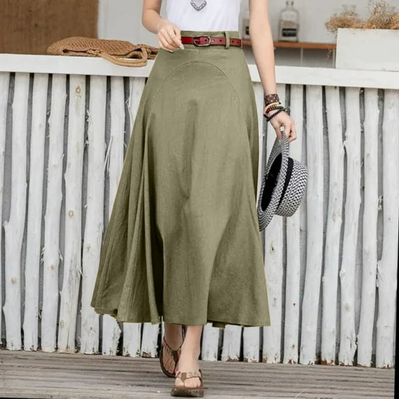 Ladies Fashion Casual High Waist Skirt In Pure Color Flare Skirt Plaid Skirt plus Size Women's Skirts Lingerie Skirt Full Size Bed Skirt plus Size Denim Skirt Workout Skirts for Women Toddler Cheer