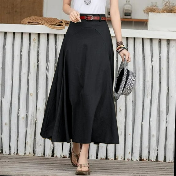 Ladies Fashion Casual High Waist Skirt In Pure Color Flare Skirt Plaid Skirt plus Size Women's Skirts Lingerie Skirt Full Size Bed Skirt plus Size Denim Skirt Workout Skirts for Women Toddler Cheer