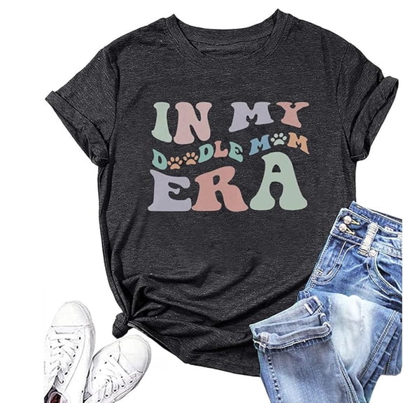 Ladies Fashion Casual Letter Printed Round Neck Short Sleeved T Shirt Top Dry Wick Tee Women Short Sleeve Shirts for Women Casual Women's Tops Long Sleeve Compression Women Large Women's Tops Hiking