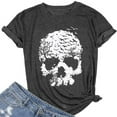 thumbnail image 1 of Ladies Fashion Casual Print Short Sleeve Solid Color Shirt Top Women Summer T Shirts Women's T Shirt Short Sleeve Women's Loose Fit Tees Walking T Shirts Women Women Workout Tops Womens Solid Color T, 1 of 2
