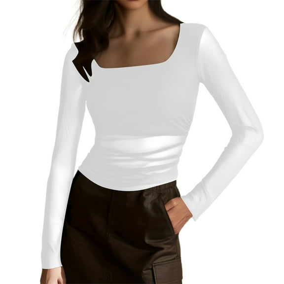 Ladies' Fashion Casual Solid Color Long Sleeve Mesh Top T-Shirt for Women - and Comfortable Daily Wear