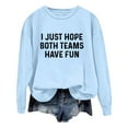 thumbnail image 1 of Ladies Fashion Casual Solid Color Loose Long Sleeve Letter Print Crew Neck Hoodie, 1 of 2