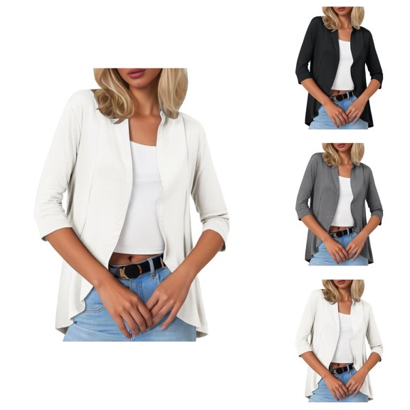 Ladies Fashion Casual Solid Color Three Quarter Sleeve Sleeve Cardigan Short Small Coat Cardigan Sweaters for Women