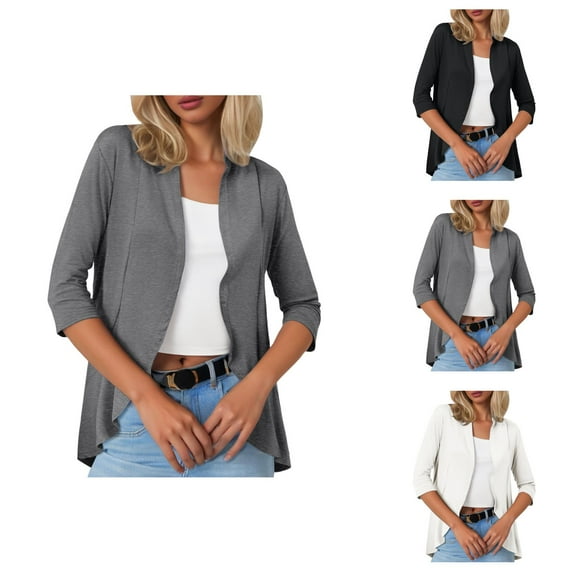 Ladies Fashion Casual Solid Color Three Quarter Sleeve Sleeve Cardigan Short Small Coat Cardigan Sweaters for Women