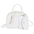 thumbnail image 1 of Ladies Fashion Color Leather Versatile Handbag Double Zipper Messenger Bag, 1 of 5