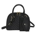 thumbnail image 1 of Ladies Fashion Color Leather Versatile Handbag Double Zipper Messenger Bag, 1 of 9