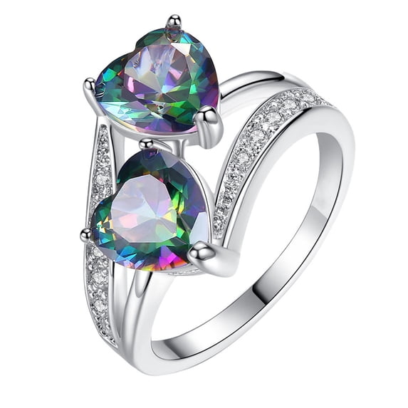 Ladies Fashion Diamond Ring, Gaqring Geometric Abstract Alloy Jewelry, 2cm Size Fashion Accessory for Women Gift