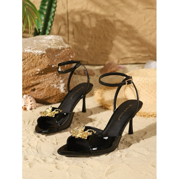 Ladies' Fashion Elegant Patent Leather Pointed-Toe Stilettos, Comfortable Simple and Versatile Thin High Heels