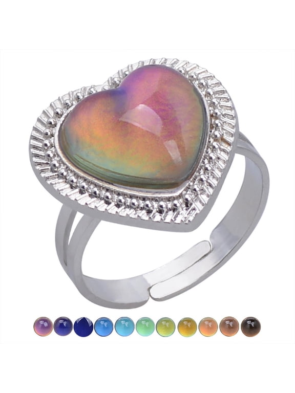 Ladies Fashion Mood Ring - Temperature Sensitive Color Changing Open Design Jewelry, Novel Mother's Day Gift, 2cm Size (1pc)