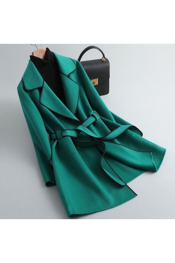 Ladies Fashion Oversized Color Block Casual Mid Length Wool Blend Coat Womens Winter Jackets for Cold Weather Winter Jackets Women Outdoor Long Overcoat for Women Lambs Wool Winter Jackets Women Wool