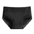 thumbnail image 1 of Ladies Fashion Soft Briefs Underpants Plus Size Crotch Tight Belly Lace Hem High Waist Breathable Panties Dailywear Comfy No Show Stretch Underwears Lightweight, 1 of 3