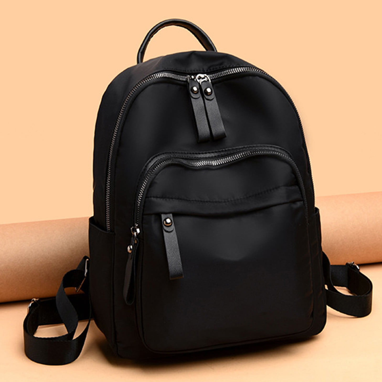 Ladies Fashion Solid Color Cloth Large Capacity Schoolbag Adjustable