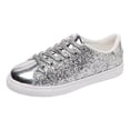 thumbnail image 1 of YLYL Sneakers for Women Glitter Sparkly Lace up Low Top Fashion Casual Walking Tennis Shoes, 1 of 9