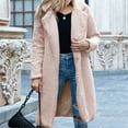 thumbnail image 1 of Ladies Fashion Solid Color Long-sleeved Mid-length Lamb Velvet Coat plus Size Jackets for Women 4x-5x Leather Coats plus Size Long Belted Winter Coats for Women Women's Jackets plus Size Warm Trench, 1 of 4