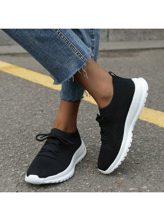 Ruikar Sneakers Men Lace Mesh Soft Fashion Color Bottom Up Sport Shoes Casual Breathable Solid Men's Sneakers Black 8.5, Size: 9.8
