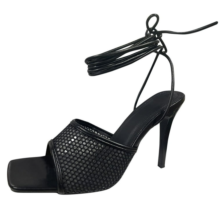 Black strappy heels size 12 2025