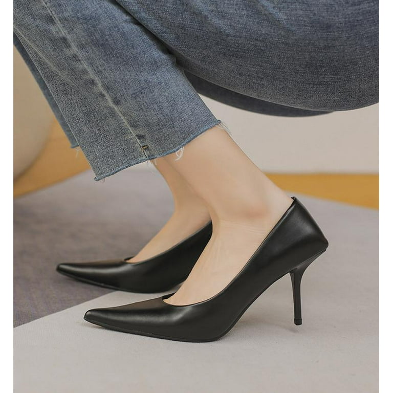 Ladies Fashion Solid Color Pointed Toe Thin High Heel Women Shoes