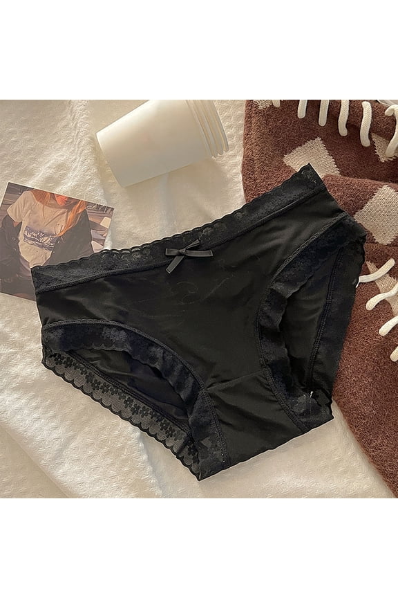 Ladies Fashion Solid Color Seamless Ice Silk Mid Waist Underwear Silky Invisible Senior Front Anti-Chafing Soft Low Rise Hipster Cheeky Breathable