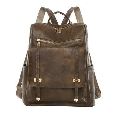 Ladies Fashion Solid Color Snowboard Backpack Leather Large Capacity Double Backpack Vacuum Commercial Zipper Casual Backpack