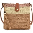 thumbnail image 1 of Ladies Fashion Straw Beach Bag Rattan Purse Summer Straw Crossbody Raffia Handbag Square Tassel Bag Gift, 1 of 7