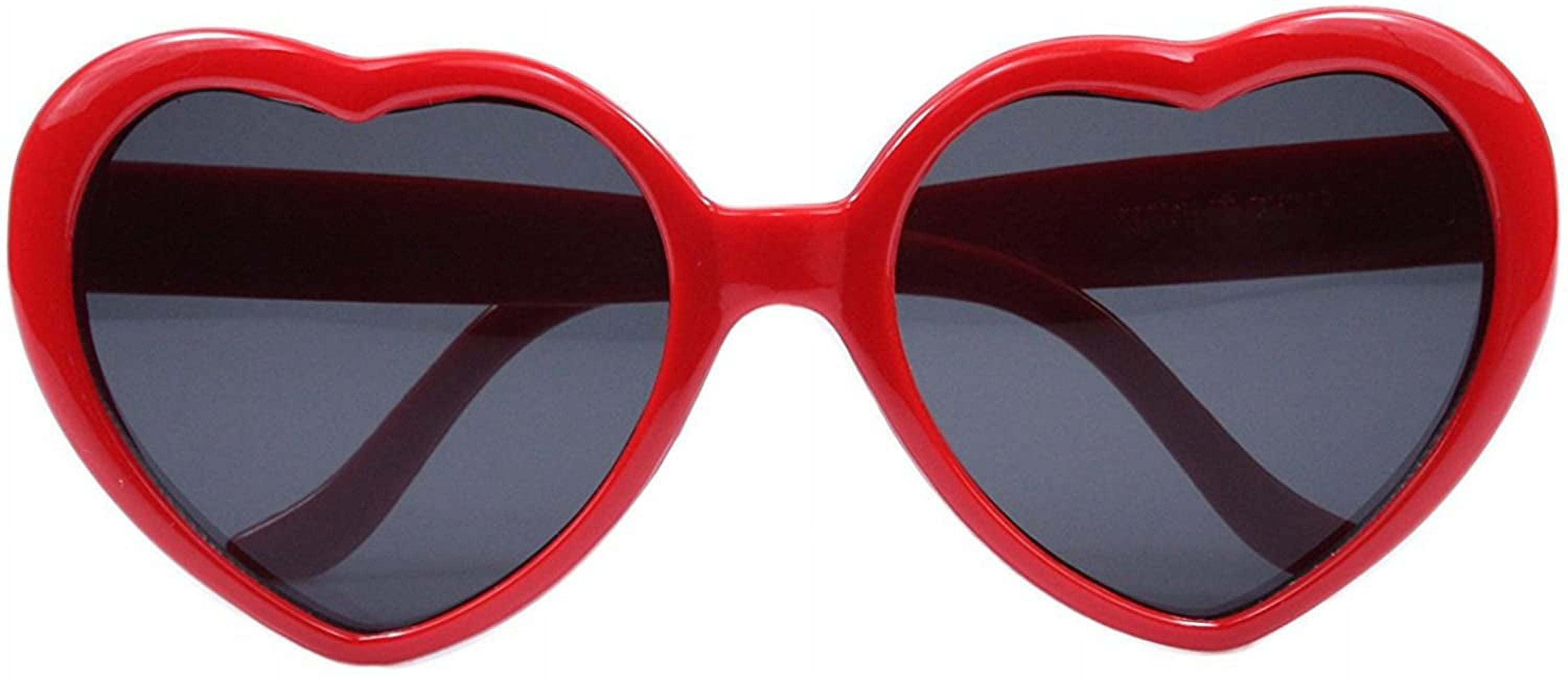 Buy Fashion Heart Oversized Rimless Sunglasses One Piece Heart Shape Eyewear  Colored Sunglasses for Women, Green, Medium at Amazon.in
