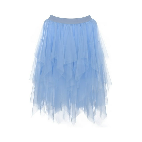 Ladies Fashion Temperament High Waisted Super Fairy Buds Irregular Mesh Pommel Skirt Skirt Ballet Skirts for Women plus Size Jean Skirt Two Piece Outfits for Women Skirt Long Winter Skirts for Women