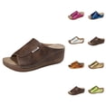 thumbnail image 1 of Ladies Fashion Walking Sandal Leather Toe Thick Sole Casual Sandals And Slippers Slingback Open Toe Wedges High Heels Beach Sandals Slippers, 1 of 8