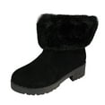 thumbnail image 1 of Xiaoxatg Ladies Fashion Winter Solid Color Zipper Thick Heel Warm Shoes Short Boots for Women - Ideal for Cold Weather and Stylish Outings 8 Black, 1 of 7