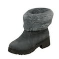 thumbnail image 1 of Xiaoxatg Ladies Fashion Winter Solid Color Zipper Thick Heel Warm Shoes Short Boots for Women - Ideal for Cold Weather and Stylish Outings 8 Grey, 1 of 7