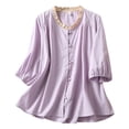 thumbnail image 1 of Ladies' Fashionable And Casual New Summer Round Neck Pure Shirt Top T Shirt, 1 of 2