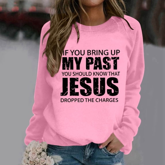 Ladies' Fashionable Casual Autumn And Winter English Letter Printed Trendy Hoodie Round Neck Hoodie Long Sleeved Top Sweatshirt Boy Color Pullover Lined Hoodie Women Distressed Top Women Ladies Hoodie