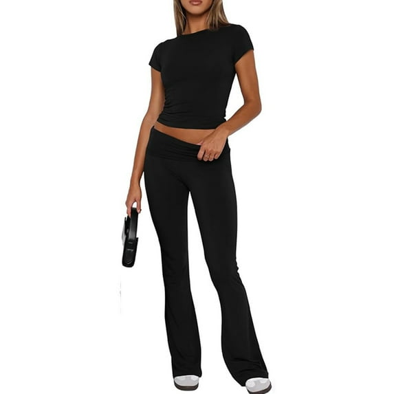 Ladies' Fashionable Casual High End Fashion Style Retro Two Piece Solid Color Set Pants Set Pants Suit plus Size Weavers Pants Lace Pant Suits for Women Work Out Outfit Set Puddle Pants Women Wedding
