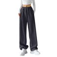 thumbnail image 1 of Ladies' Fashionable High Waisted Wide Leg Casual Straight Leg Sweatpants, 1 of 8
