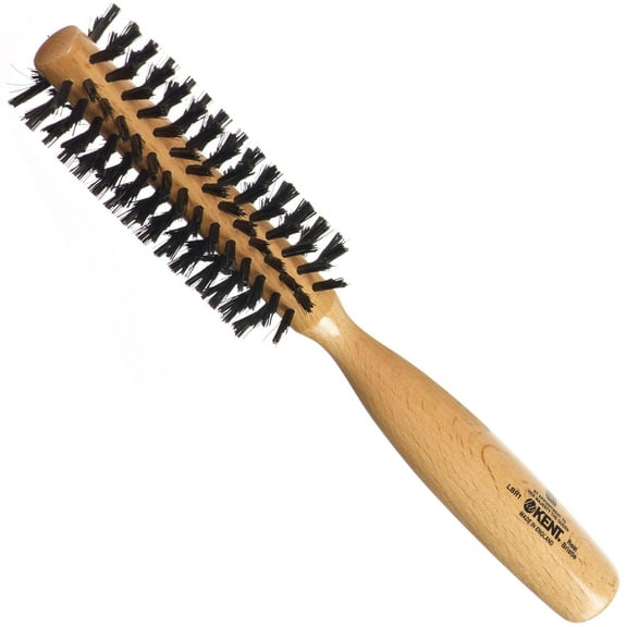 Kent LBR1 Finest Hair Brushes for Women Blow Dry Brush Made of Beechwood -Spiral Radial Boar Bristle Hairbrush for Short or Shaped Hair - Royal Salon Style Straightening Pure Wood Brush from Kent