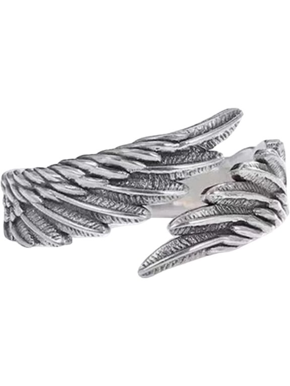 Ladies Finger Ring,Couple Ring Adjustable Valentine Gift Open End Fashion Angels Devil Wing Lover Ring Jewelry Accessory