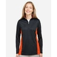 thumbnail image 1 of Harriton M786W Women's Flash Snag Protection Plus IL Colorblock Quarter-Zip Pullover-Black/ Team Orange-XS, 1 of 6