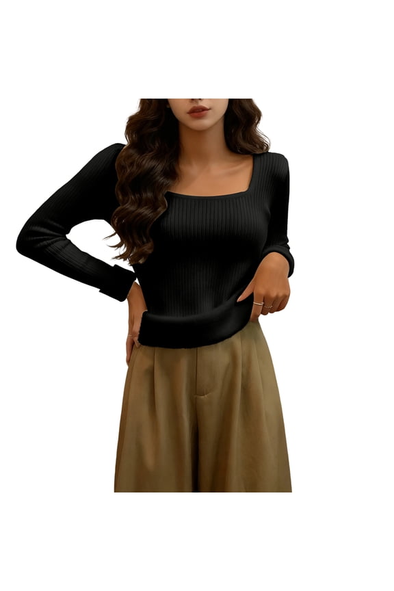 Ladies Fleece Lined Thermal Base Layer Shirt - Great for Winter Sports, Outdoor Work and Everyday Comfort, Soft Warm Top for Cold Climate Wear - Black