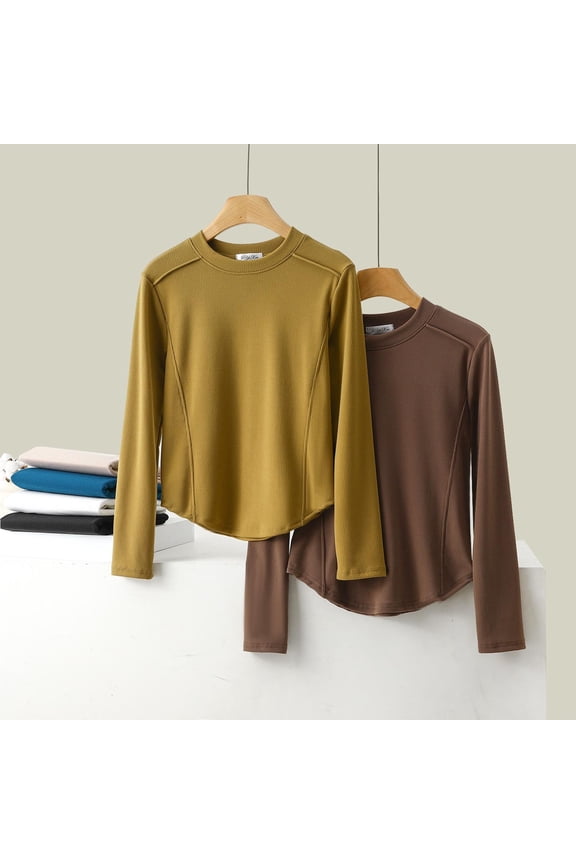 Ladies Fleece Thermal Long Sleeve Round Neck Undershirt Top Base Layer Warm Soft Loose Fit Winter Layering Cold Weather | CSEONE,White XL